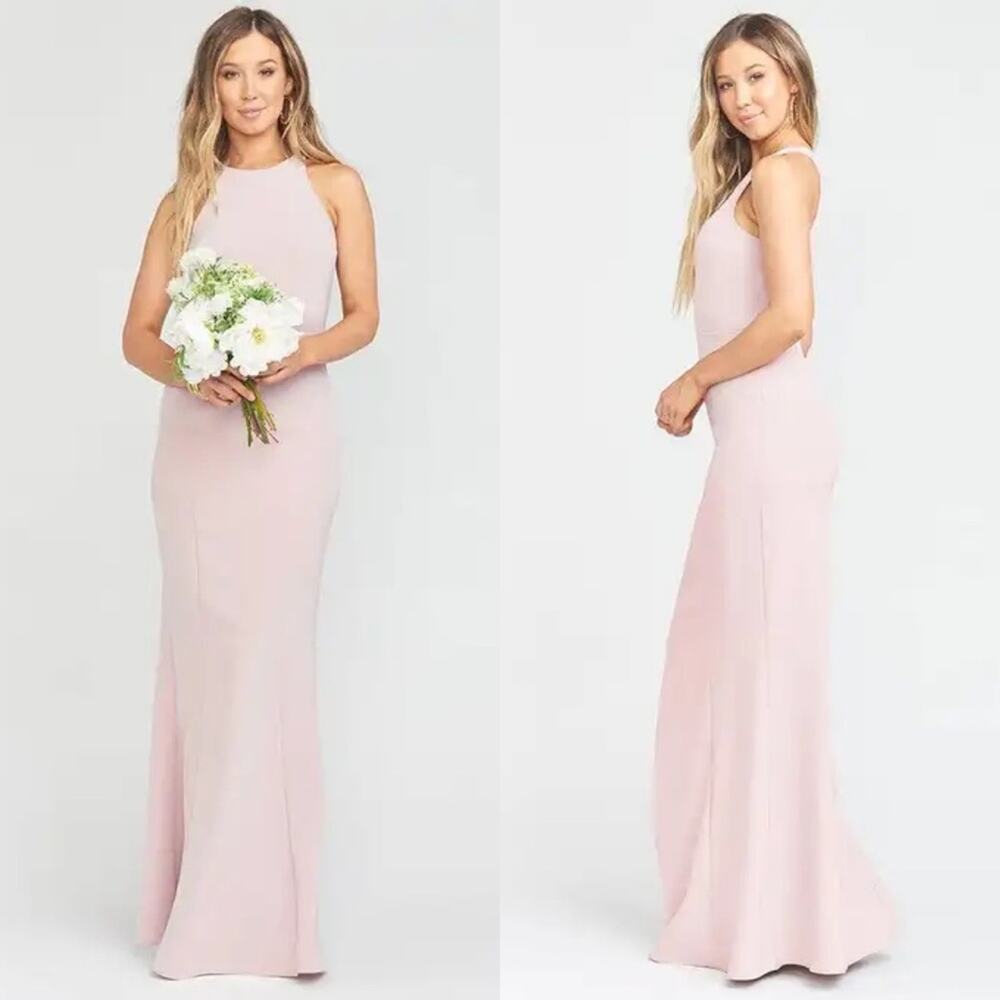 Show Me Your Mumu Chicago High Neck Gown Vintage Rose Stretch Crepe XL Formal - Picture 2 of 10